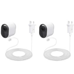 Wasserstein - 16' Weatherproof Outdoor Charging Cable Compatible with Arlo Ultra/Ultra 2/Pro 3/Pro 4 (2 Pack) - White - Front_Zoom