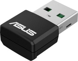 ASUS - Dual-Band Wi-Fi 6 AX1800 USB Network Adapter - Black - Front_Zoom