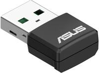 ASUS - USB-AX56 Nano AX1800 Dual-Band Wi-Fi 6 USB Network Adapter - Black - Front_Zoom