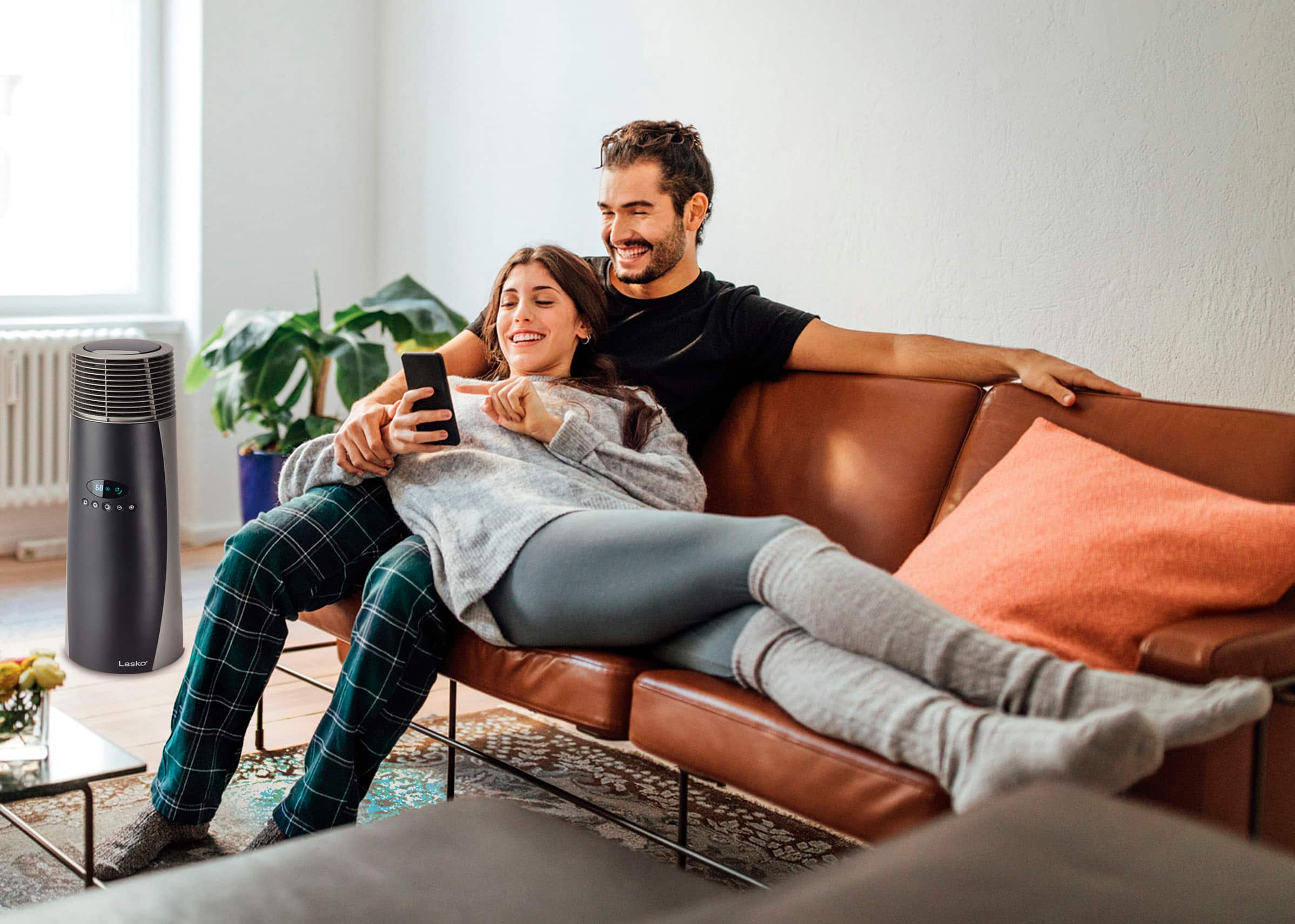 Alt View 15. Lasko - 1500-Watt Full-Circle Warmth Ceramic Tower Space Heater with Remote Control - Black.