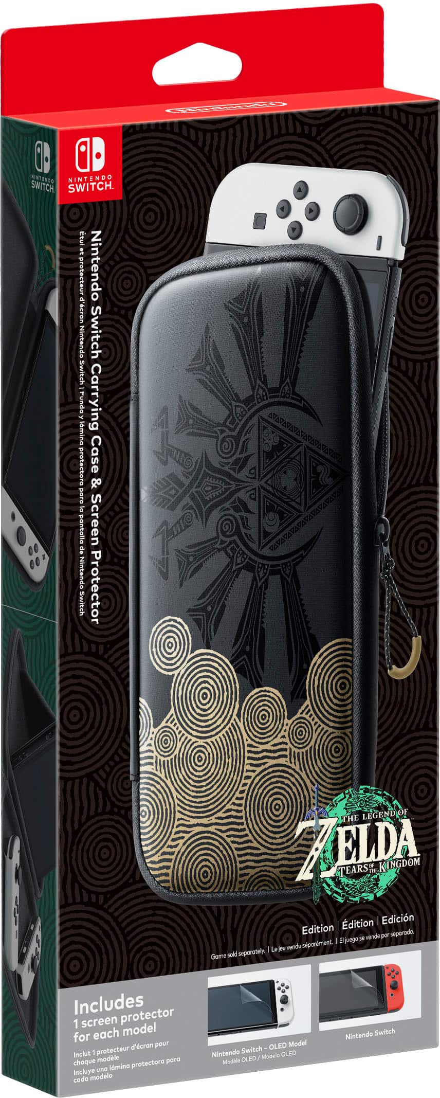 Front. Nintendo - Carrying Case for Nintendo Switch - The Legend of Zelda: Tears of the Kingdom Edition - Black.