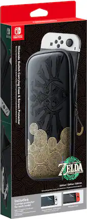 Front. Nintendo - Carrying Case for Nintendo Switch - The Legend of Zelda: Tears of the Kingdom Edition - Black.
