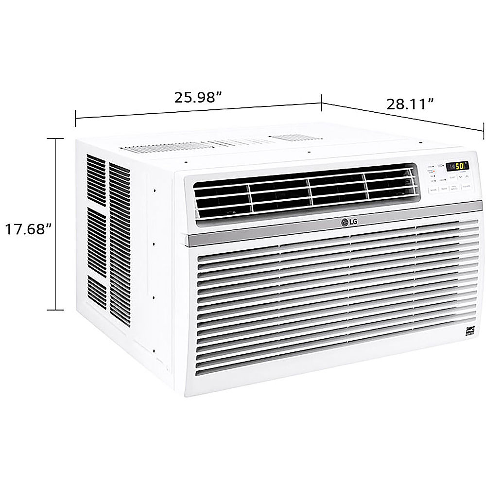 Angle View: LG - 1300 Sq. Ft. 24,500 BTU Window Air Conditioner - White