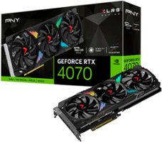 PNY - NVIDIA GeForce RTX 4070 12GB GDDR6X PCI Express 4.0 Graphics Card with Triple Fan and DLSS 3 - Front_Zoom