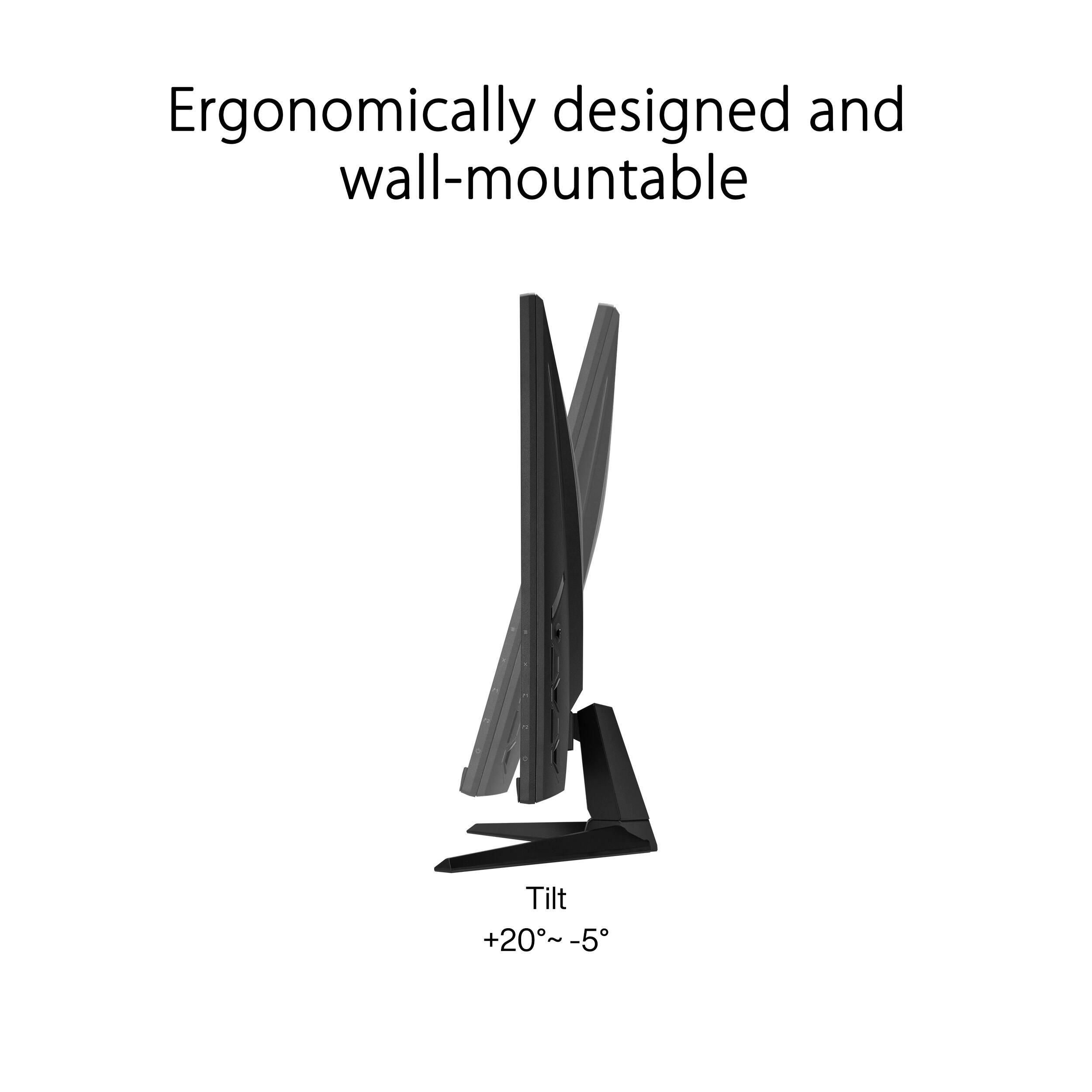 Ergonomically designed and wall-mountable Tilt +20° to -5°
