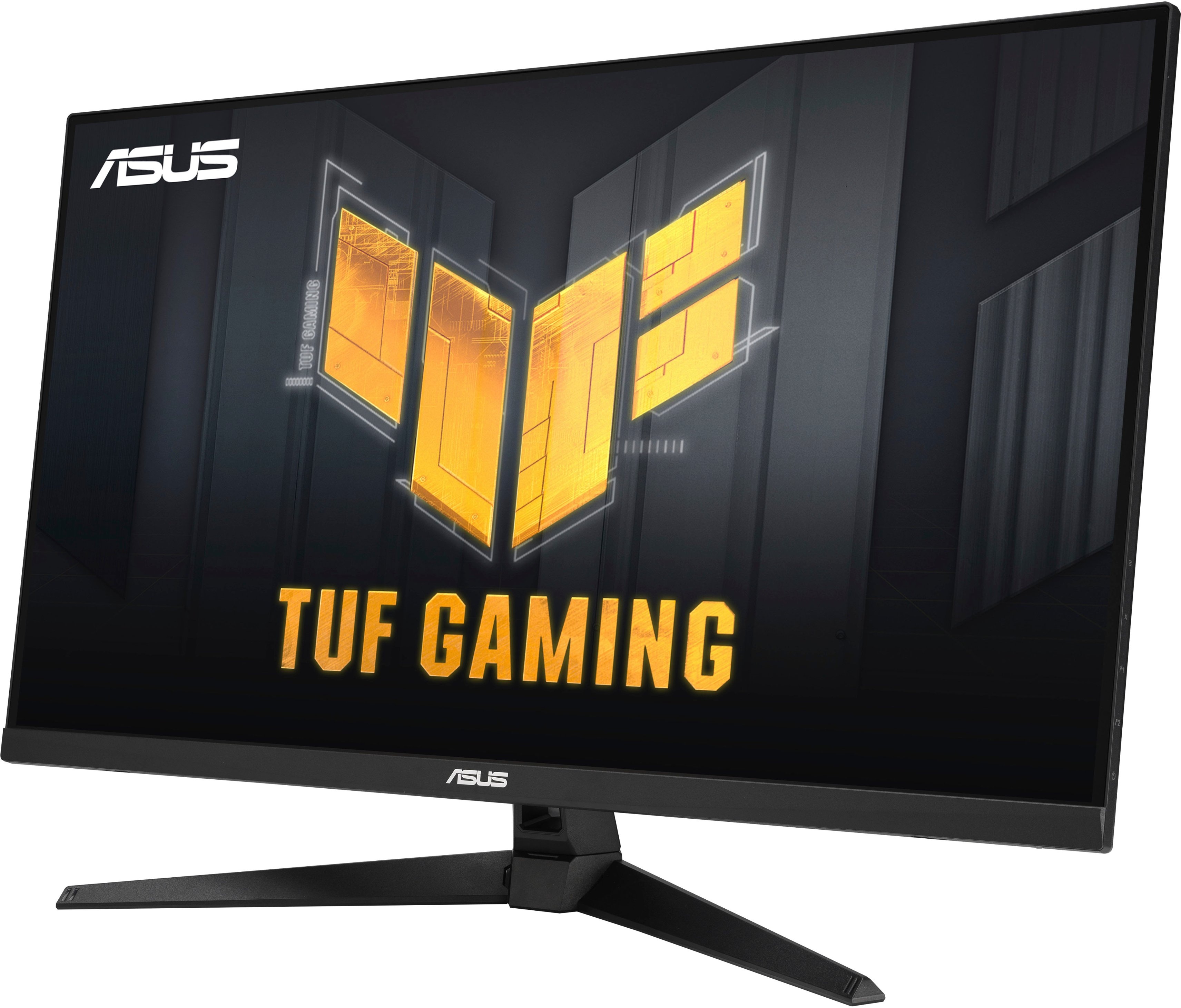 Left View: ASUS - TUF Gaming 31.5" QHD 170Hz 1ms FreeSync Premium Gaming Monitor with HDR (DisplayPort, HDMI) - Black