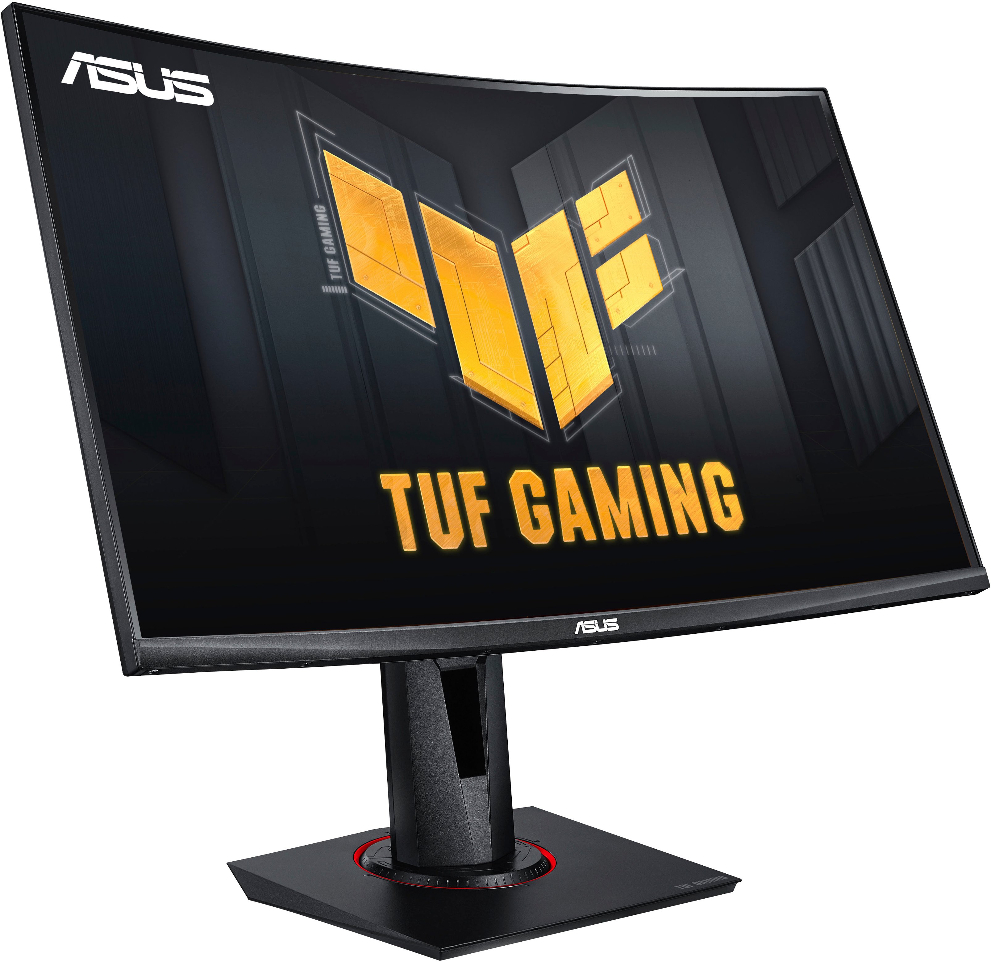 Angle View: ASUS - TUF Gaming 27" Curved FHD 240Hz 1ms FreeSync Premium Gaming Monitor w/ HDR and Height Adjust (DisplayPort, HDMI) - Black