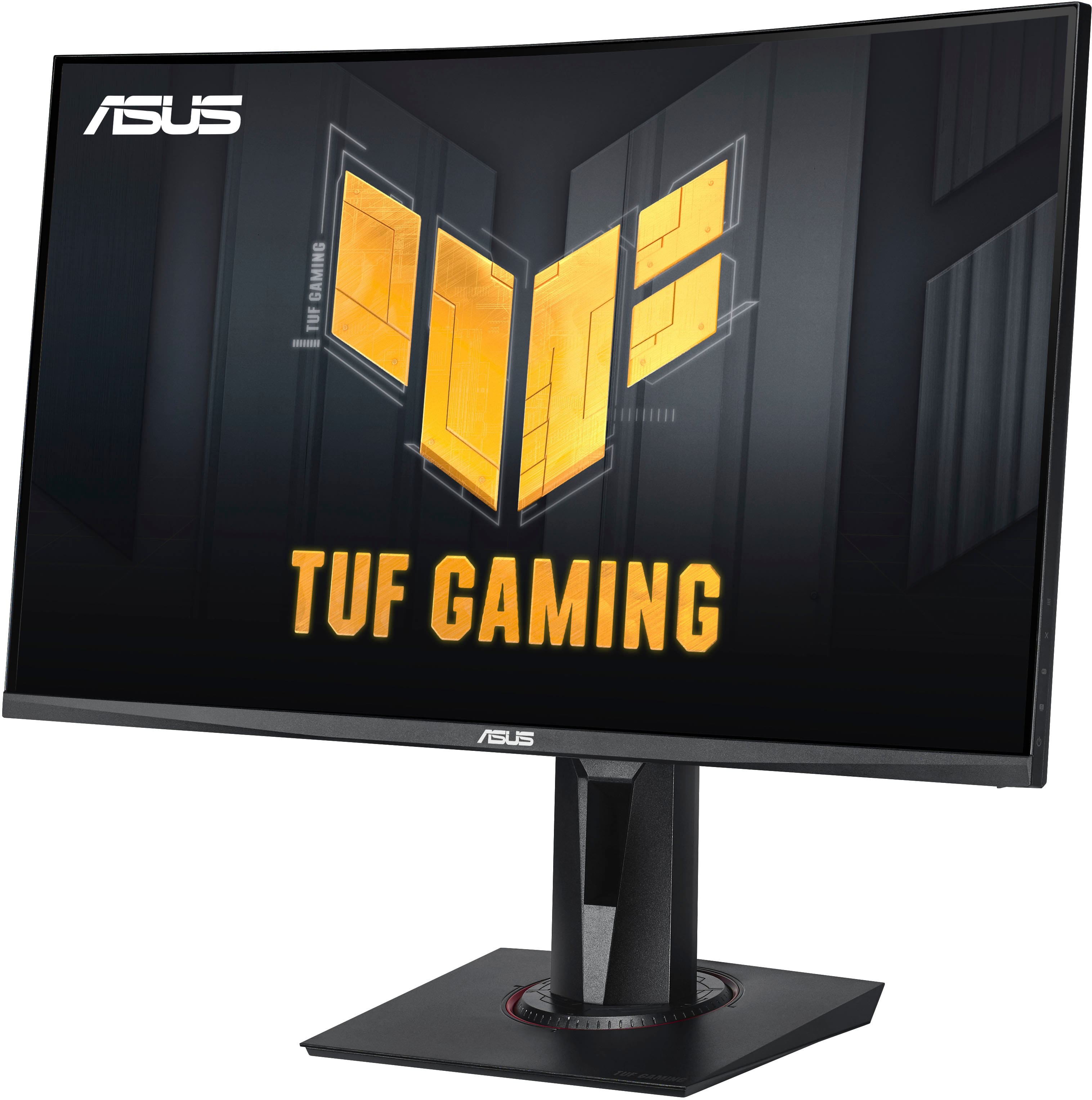 Left. ASUS - ASUS - TUF Gaming 27" Curved FHD 240Hz 1ms FreeSync Premium Gaming Monitor w/ HDR and Height Adjust (DisplayPort, HDMI) - Black.