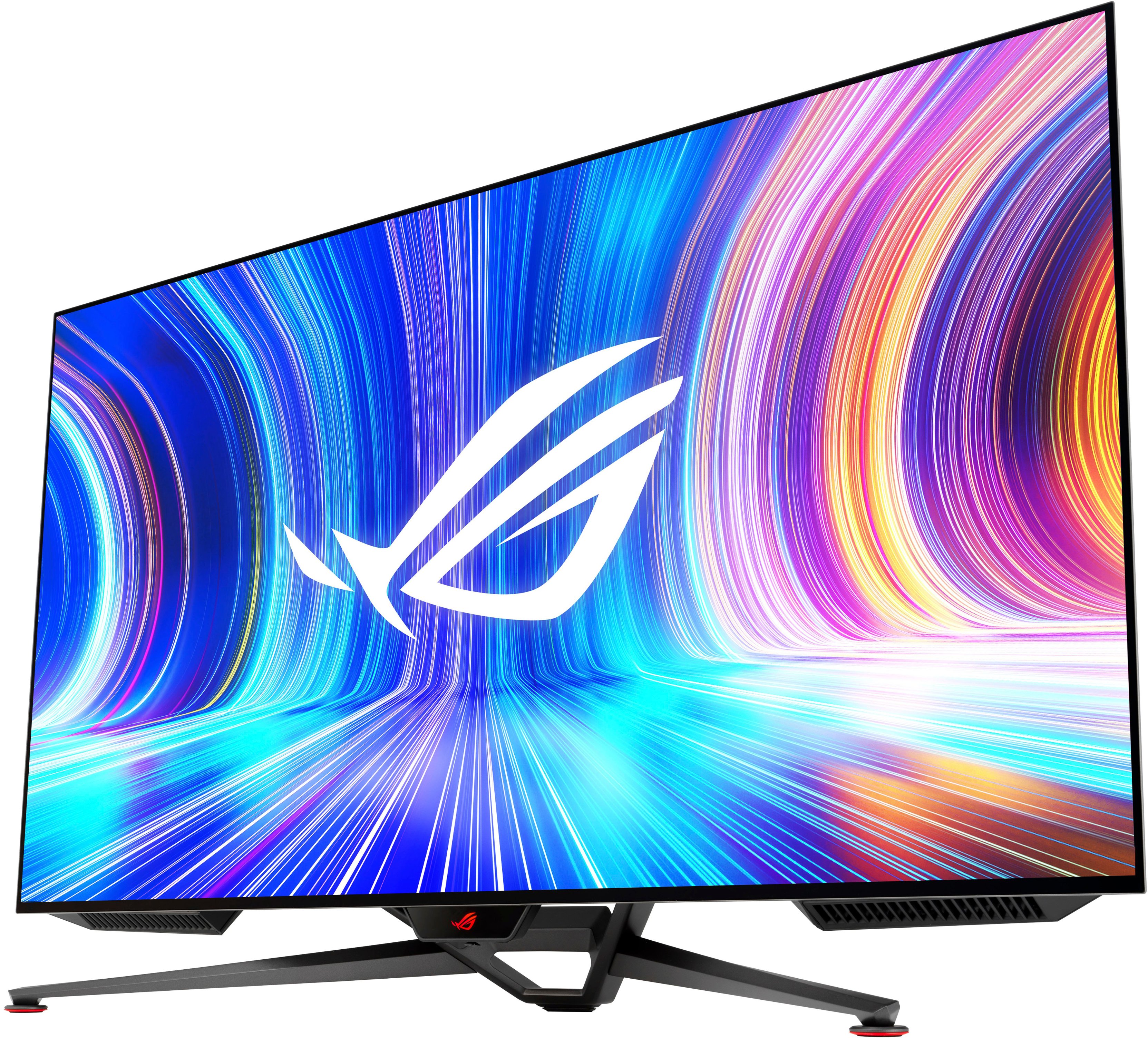Angle View: ASUS - ROG Swift 41.5" OLED 4K G-SYNC Gaming Monitor with HDR (DisplayPort, USB, HDMI) - Black