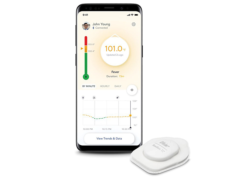 Left View: Masimo - Radius T Digital Smart Wearable Thermometer - White