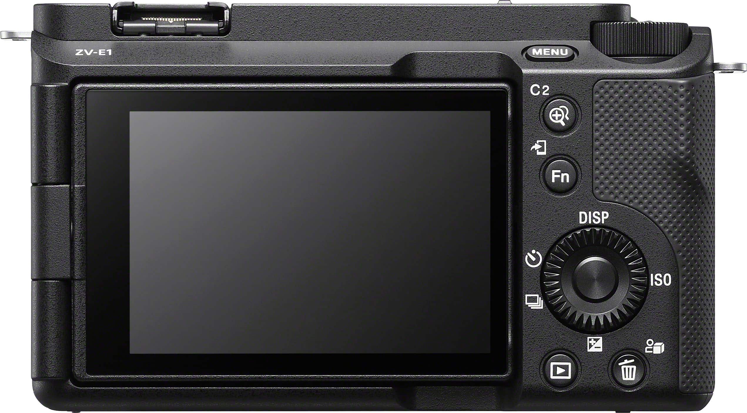 Back. Sony - Alpha ZV-E1 Full-frame Vlog Mirrorless Lens Camera (Body Only) - Black.