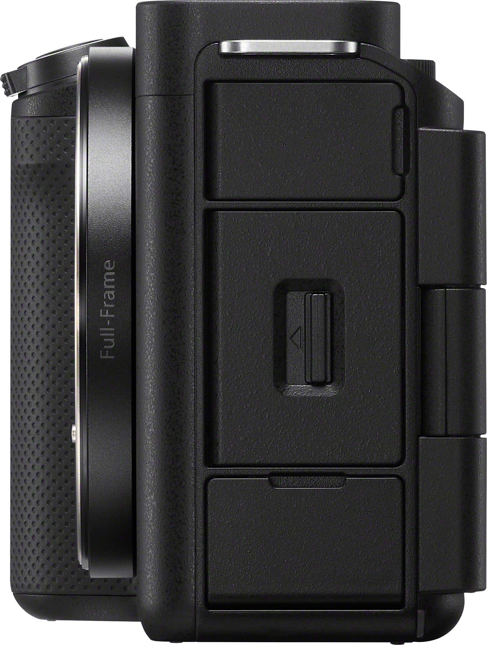 Left. Sony - Alpha ZV-E1 Full-frame Vlog Mirrorless Lens Camera (Body Only) - Black.