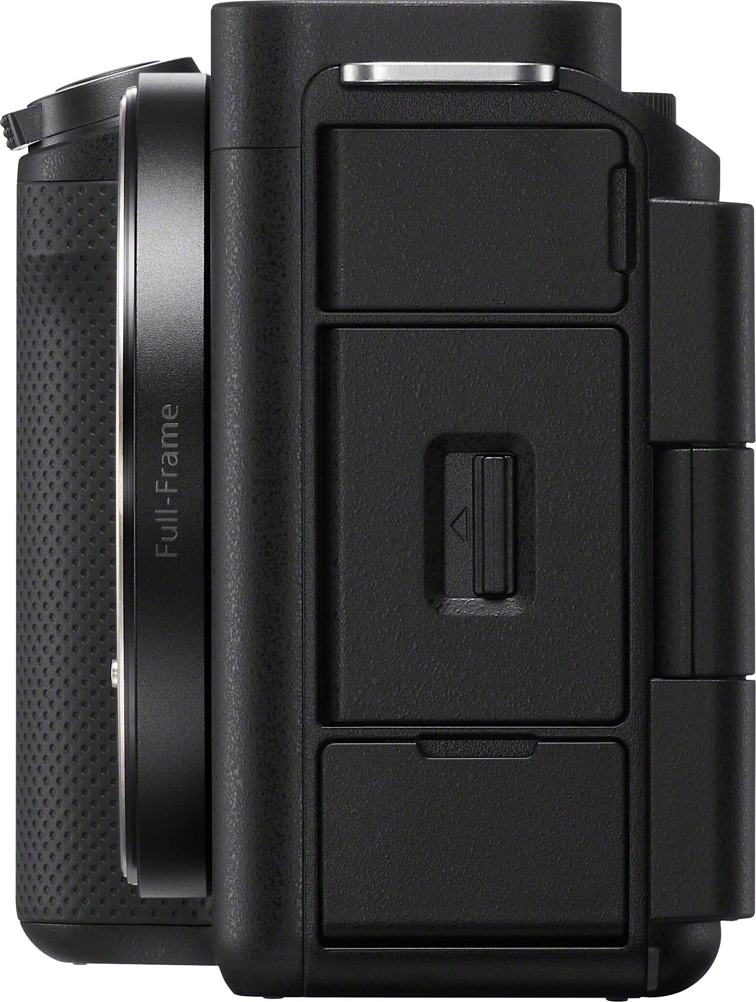 Left. Sony - Alpha ZV-E1 Full-frame Vlog Mirrorless Lens Camera (Body Only) - Black.