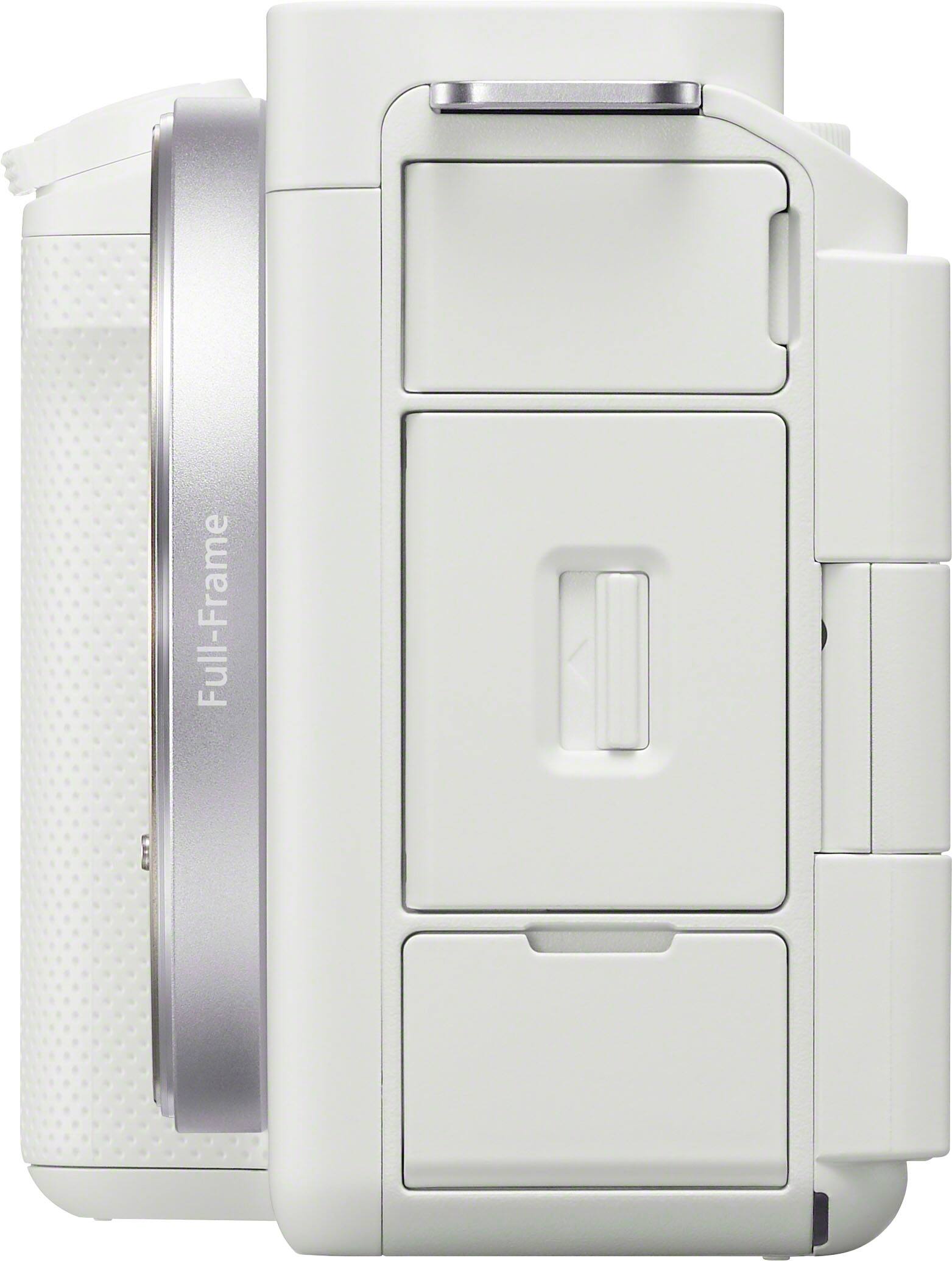 Left. Sony - Alpha ZV-E1 Full-frame Vlog Mirrorless Lens Camera (Body Only) - White.