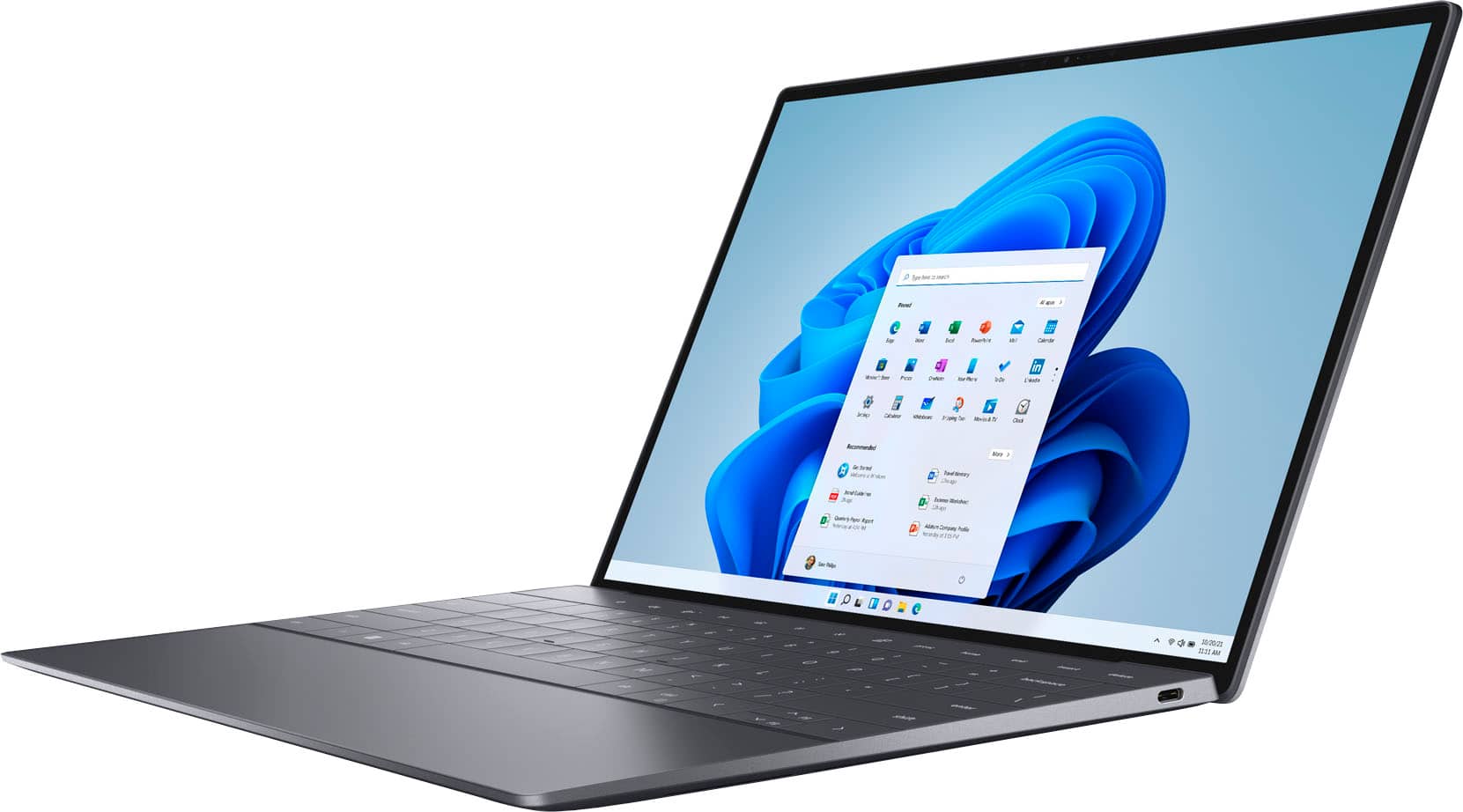 Left. Dell - Dell XPS 13 Plus 13.4" OLED Touch Laptop - 13th Gen Intel Evo i7 - 32GB Memory - Intel Iris Xe Graphics - 1TB SSD - Graphite.