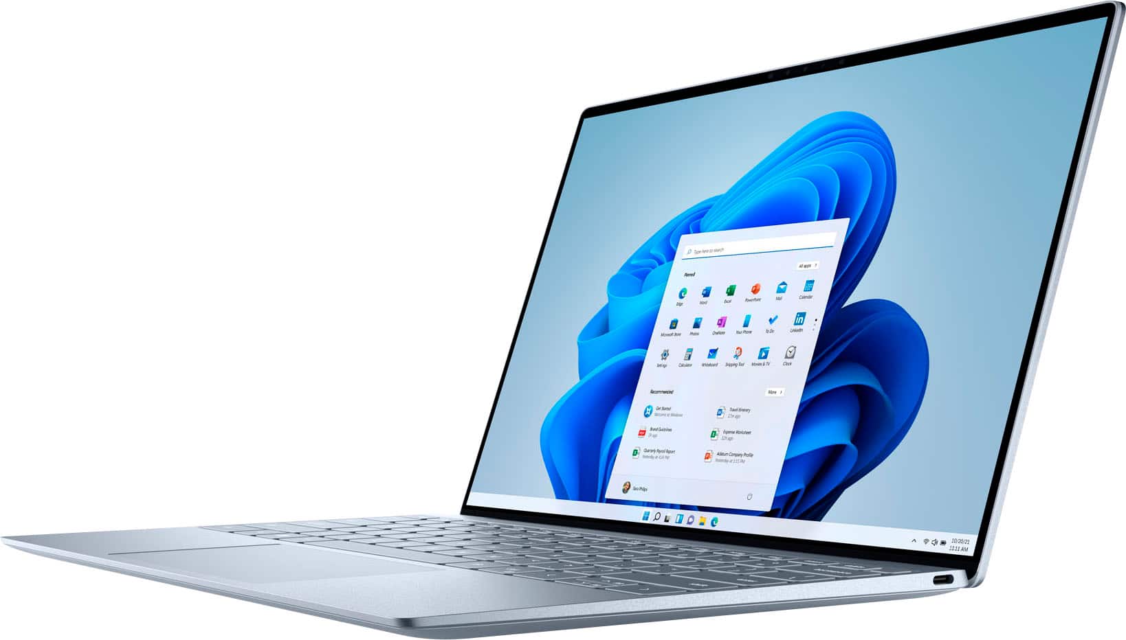 Left. Dell - Dell XPS 13 13.4" FHD+ Laptop - 12th Gen Intel Evo i7 - 32GB Memory - Intel Iris Xe Graphics - 1TB SSD - Sky.