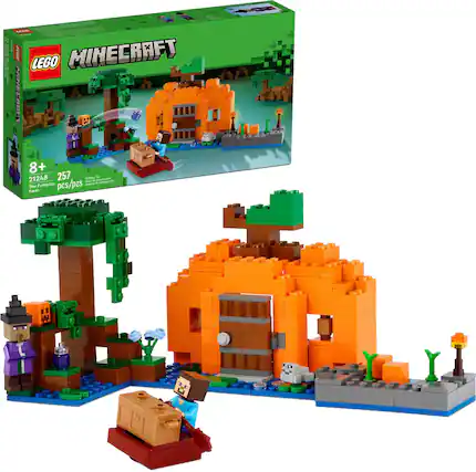 Front. LEGO - Minecraft The Pumpkin Farm Building Toy Set 21248.