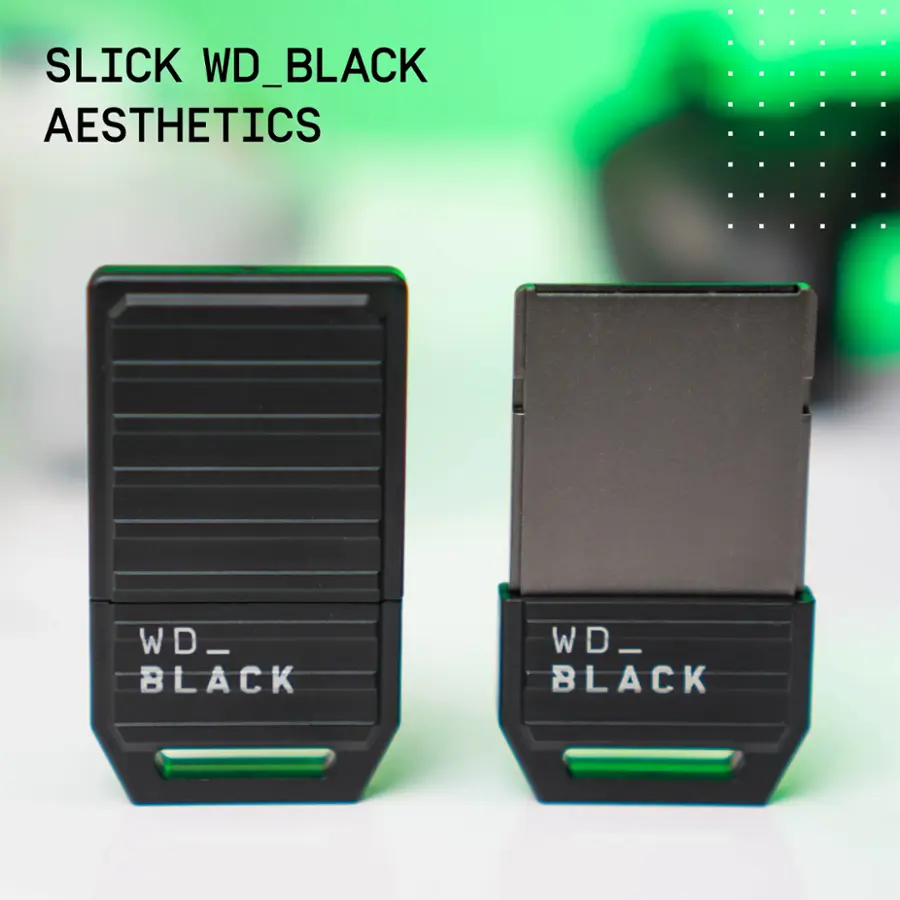 The text on the image reads "SLICK WD_BLACK AESTHETICS WD_BLACK WD BLACK." The correct grouping and correction of this text would be:

"SLICK WD_BLACK AESTHETICS WD BLACK."