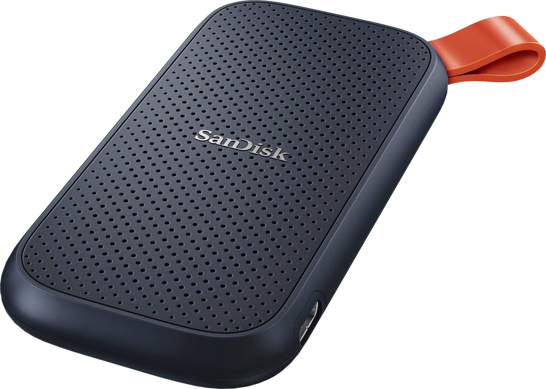 Angle. SanDisk - 2TB External USB 3.2 Gen 2 Type C Portable SSD - Black.