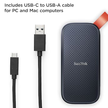 SANDISK 2TB External USB 3.2 Gen 2 Type C Portable SSD Black SANDISK 2TB External USB 3.2 Gen 2 Type C Portable SSD Black