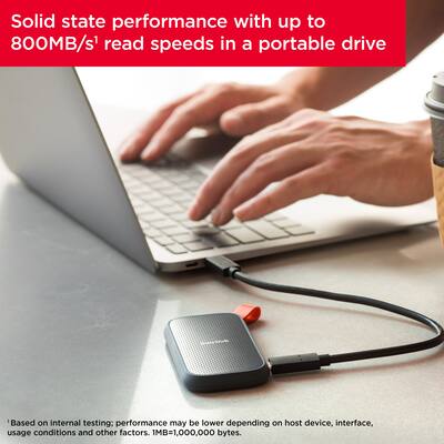 SanDisk 2TB External USB 3.2 Gen 2 Type C Portable SSD Black
