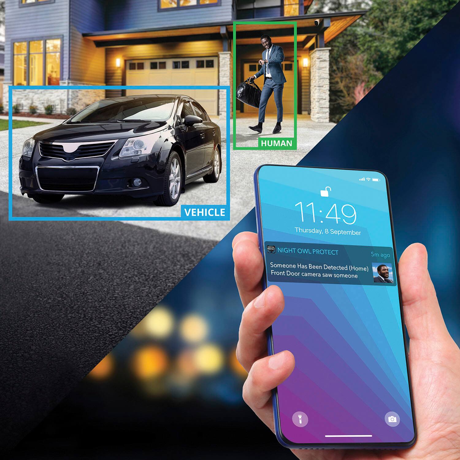 Alt View 16. Night Owl - 12 Channel 6 Camera Wired 4K 2TB DVR Security System - White.