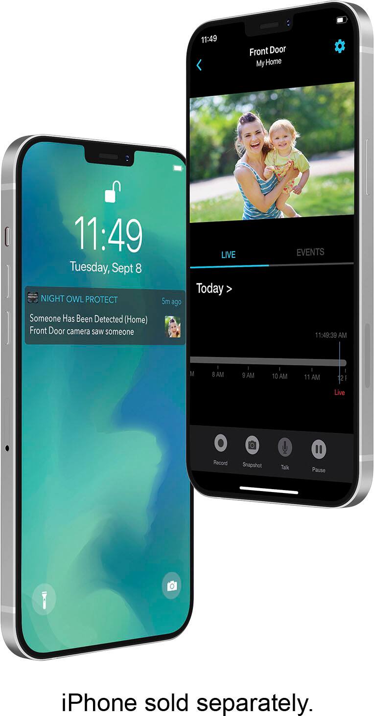 Alt View 17. Night Owl - 12 Channel 6 Camera Wired 4K 2TB DVR Security System - White.