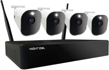 Night Owl - 10 Channel 4 Camera Wire Free 1080p 1TB NVR Security System - White - Front_Zoom