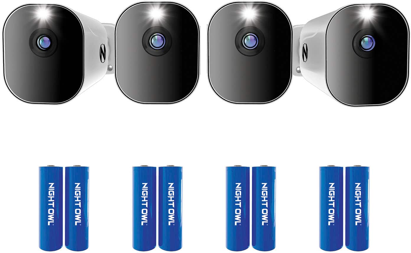 Left. Night Owl - 10 Channel 4 Camera Wire Free 1080p 1TB NVR Security System - White.