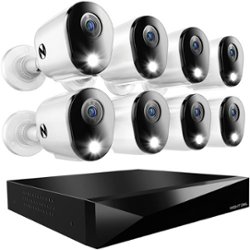 Night Owl - 12 Channel 8 Camera Wired 2K 1TB DVR Security System with 2-way Audio - White - Front_Zoom