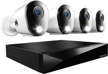 Night Owl - 12 Channel 4 Camera Wired 2K 1TB DVR Security System with 2-way Audio - White - Front_Zoom