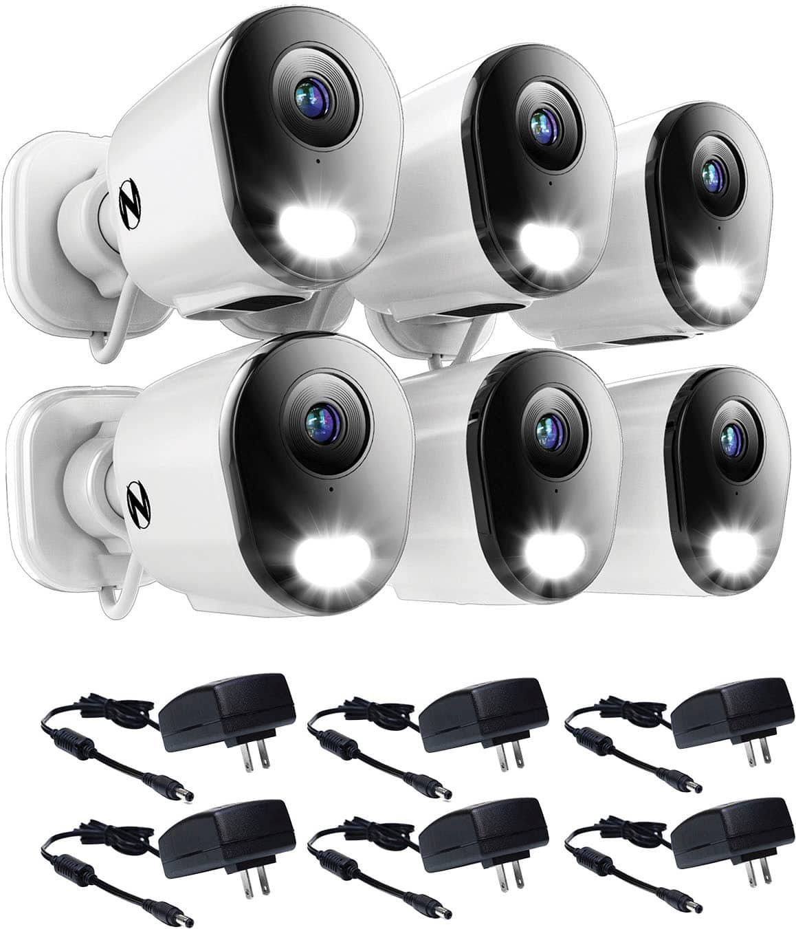 Angle. Night Owl - 10 Channel 6 Camera Wireless 2K 1TB NVR Security System - White.