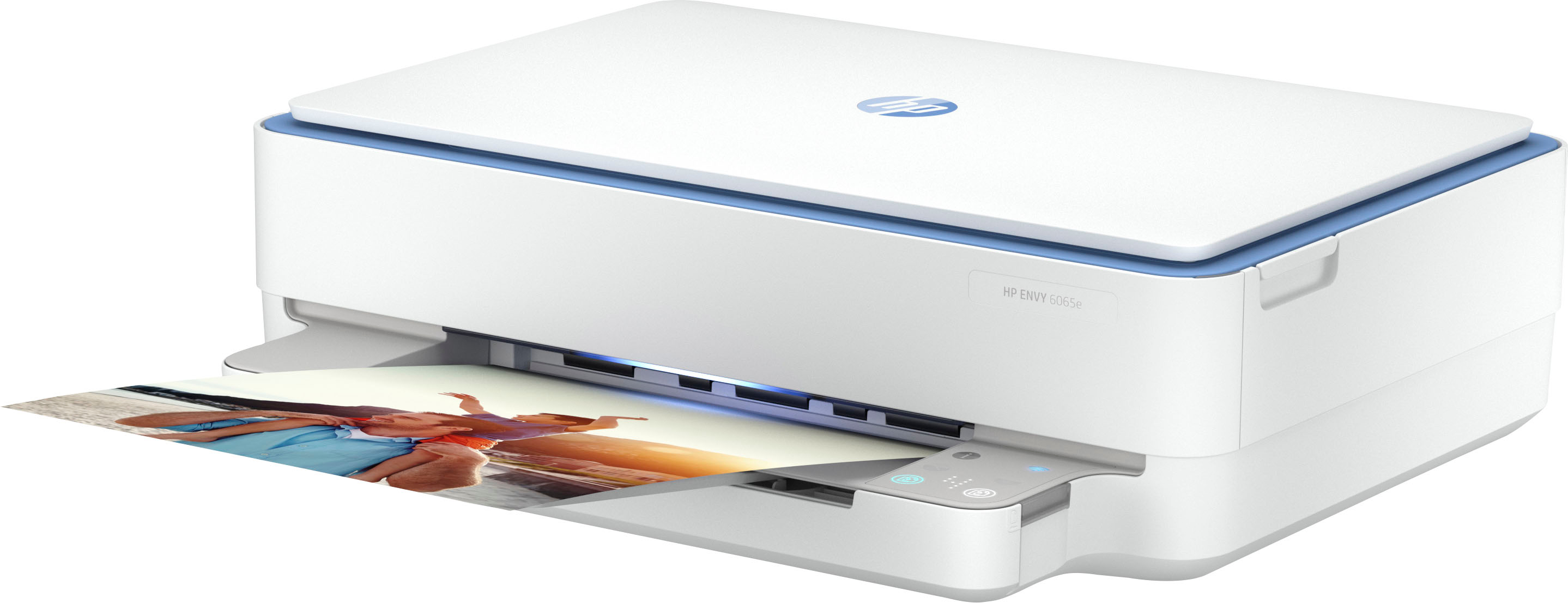 Angle View: HP - ENVY 6065e Wireless All-in-One Inkjet Printer with 3 months of Instant Ink included with HP+