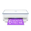HP - ENVY 6065e Wireless All-in-One Inkjet Printer with 6 months of Instant Ink included with HP+ - Gray - Front_Zoom