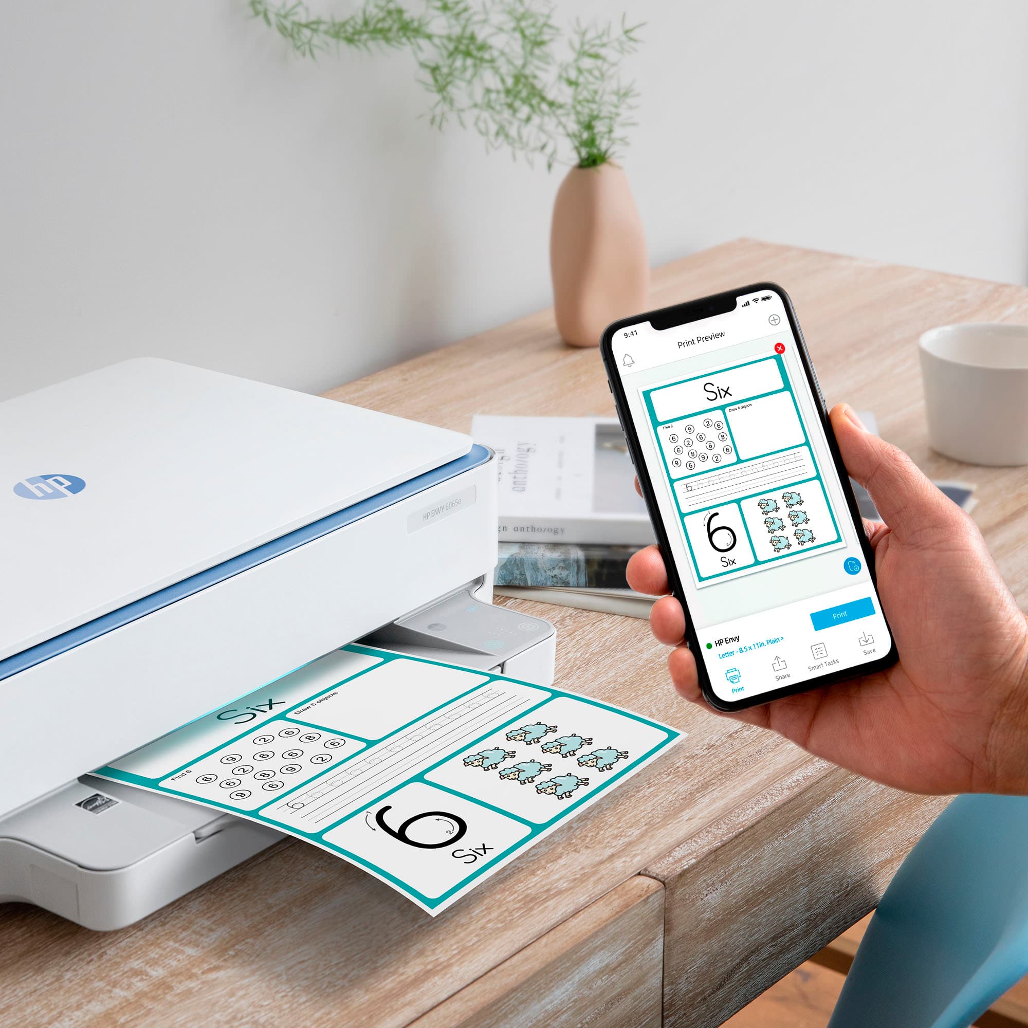 Zoom in on Alt View Zoom 20. HP - ENVY 6065e Wireless All-in-One Inkjet Printer with 3 months of Instant Ink included with HP+.