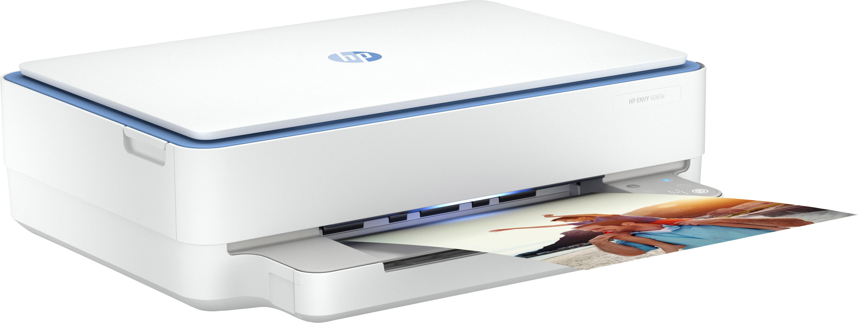 Left View: HP - ENVY 6065e Wireless All-in-One Inkjet Printer with 3 months of Instant Ink included with HP+