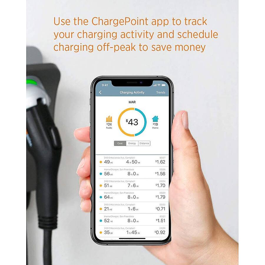 ChargePoint Home Flex J1772 Level 2 NEMA 6 50 Electric Vehicle (EV ...