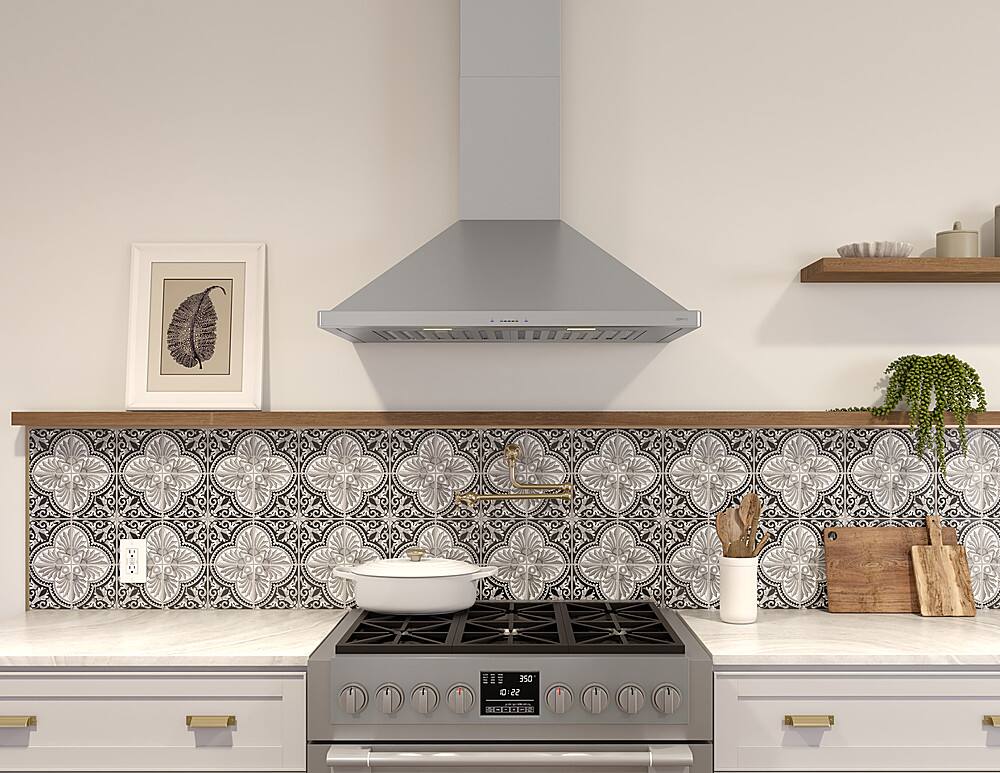 Alt View 11. Zephyr - Siena Energy Star 30 in. 400 CFM External Wall Mount Range Hood - Stainless steel.