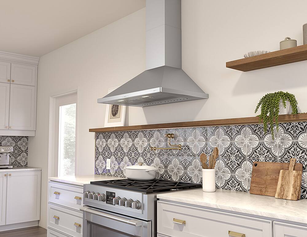 Alt View 12. Zephyr - Siena Energy Star 30 in. 400 CFM External Wall Mount Range Hood - Stainless steel.