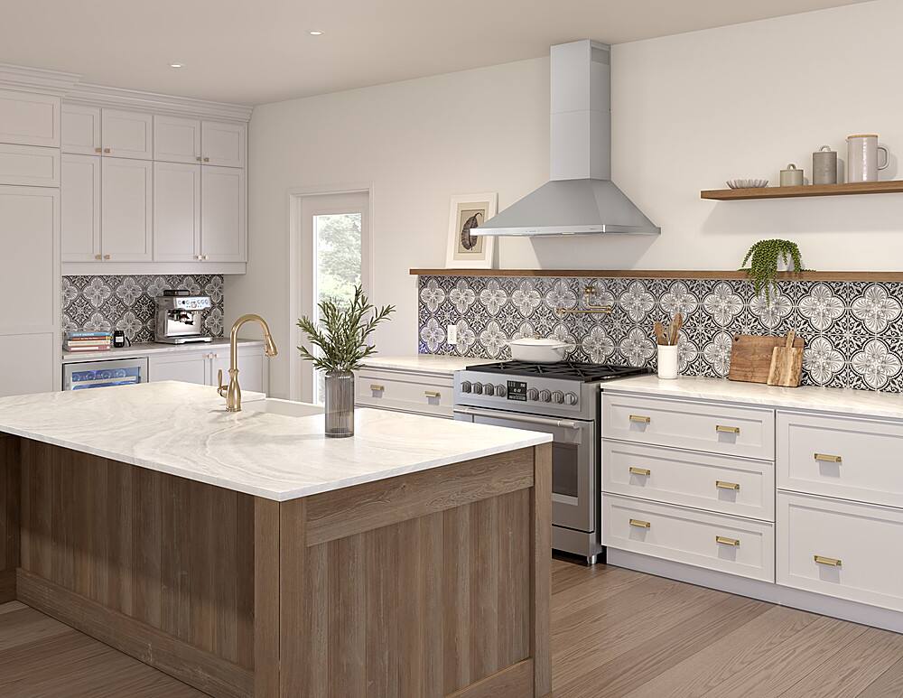 Alt View 13. Zephyr - Siena Energy Star 36 in. 400 CFM External Wall Mount Range Hood - Stainless steel.