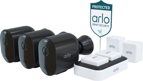 Arlo Pro 5S 2K 3 Camera Indoor/Outdoor Wire Spotlight Security Camera Bundle Black VMC4360B-1BYNAS Best Buy