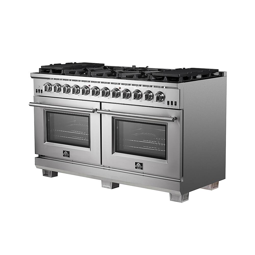 Angle. Forno Appliances - Capriasca Alta Qualita 8.64 Cu. Ft. Double Oven Gas Range - Stainless Steel.