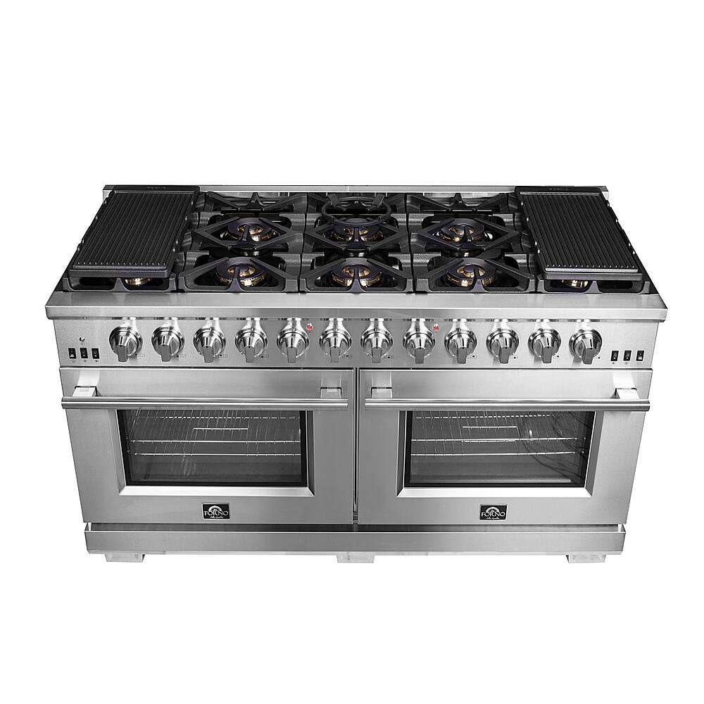 Alt View 2. Forno Appliances - Capriasca Alta Qualita 8.64 Cu. Ft. Double Oven Gas Range - Stainless Steel.