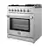 Alt View 1. Forno Appliances - Lazio Alta Qualita 4.62 Cu. Ft. Freestanding Dual Fuel Range with Convection Oven - Stainless Steel.