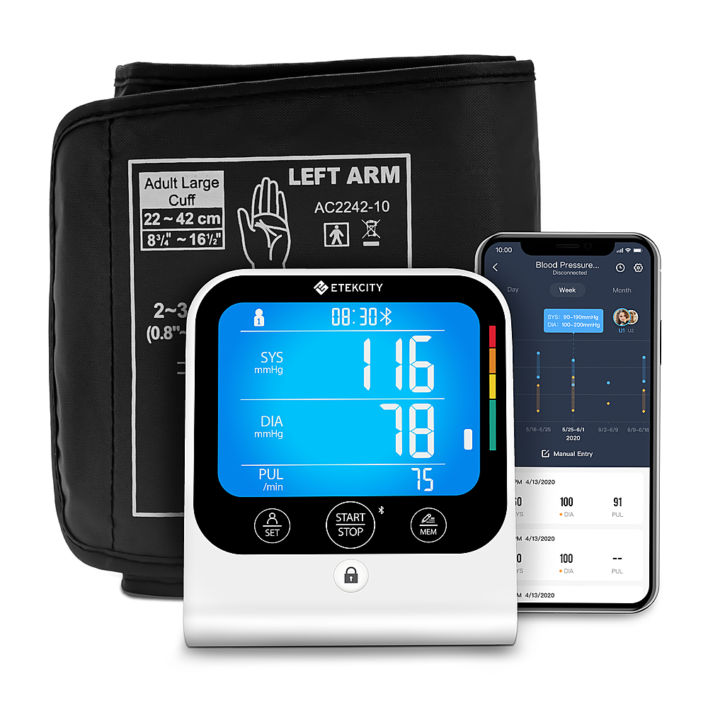 Etekcity Blood Pressure Monitor White SHHMBPECNUS0001 - Best Buy