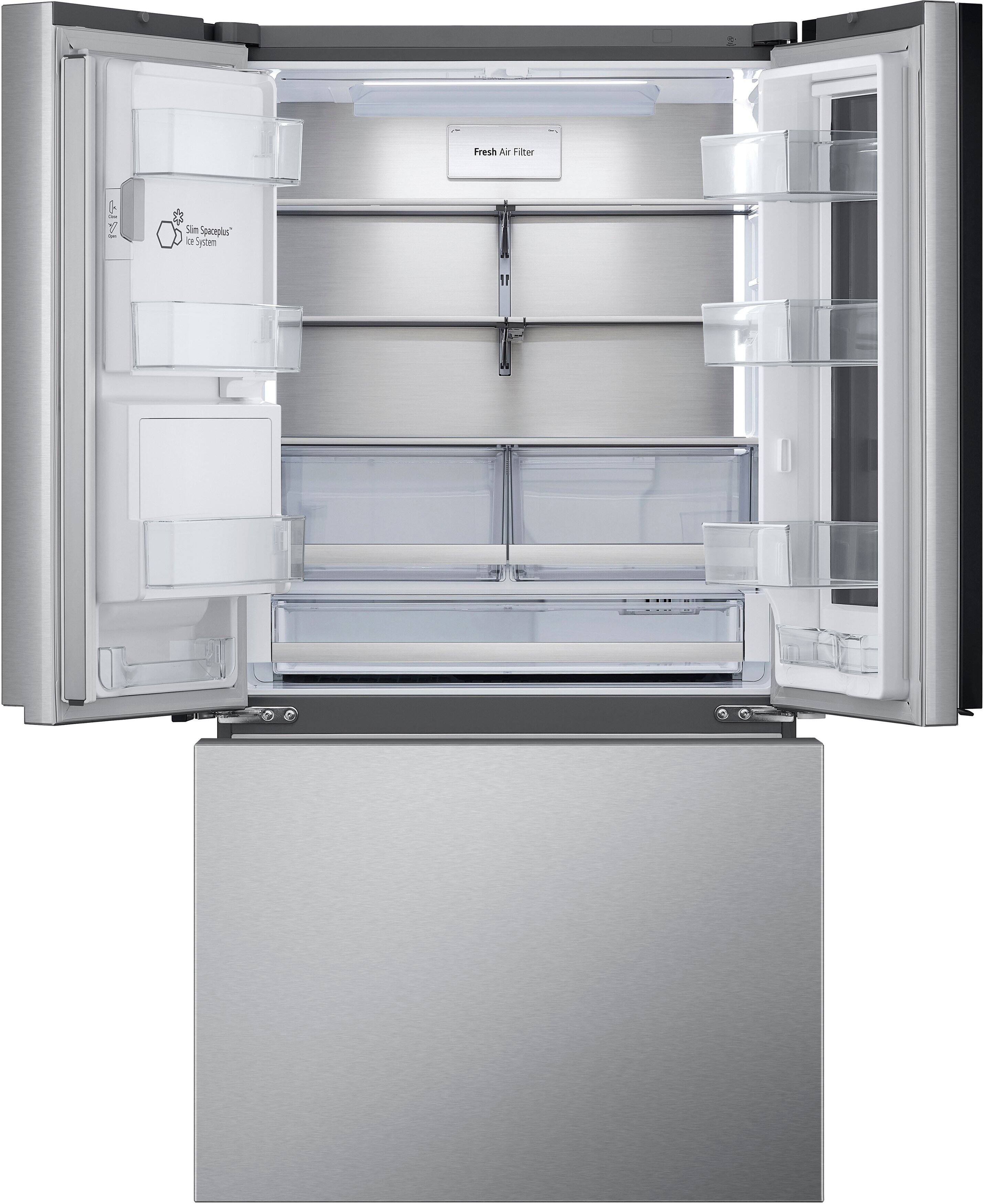 Alt View 2. LG - Standard-Depth MAX 30.7 Cu. Ft.  French Door Smart Refrigerator with InstaView - Stainless Steel.