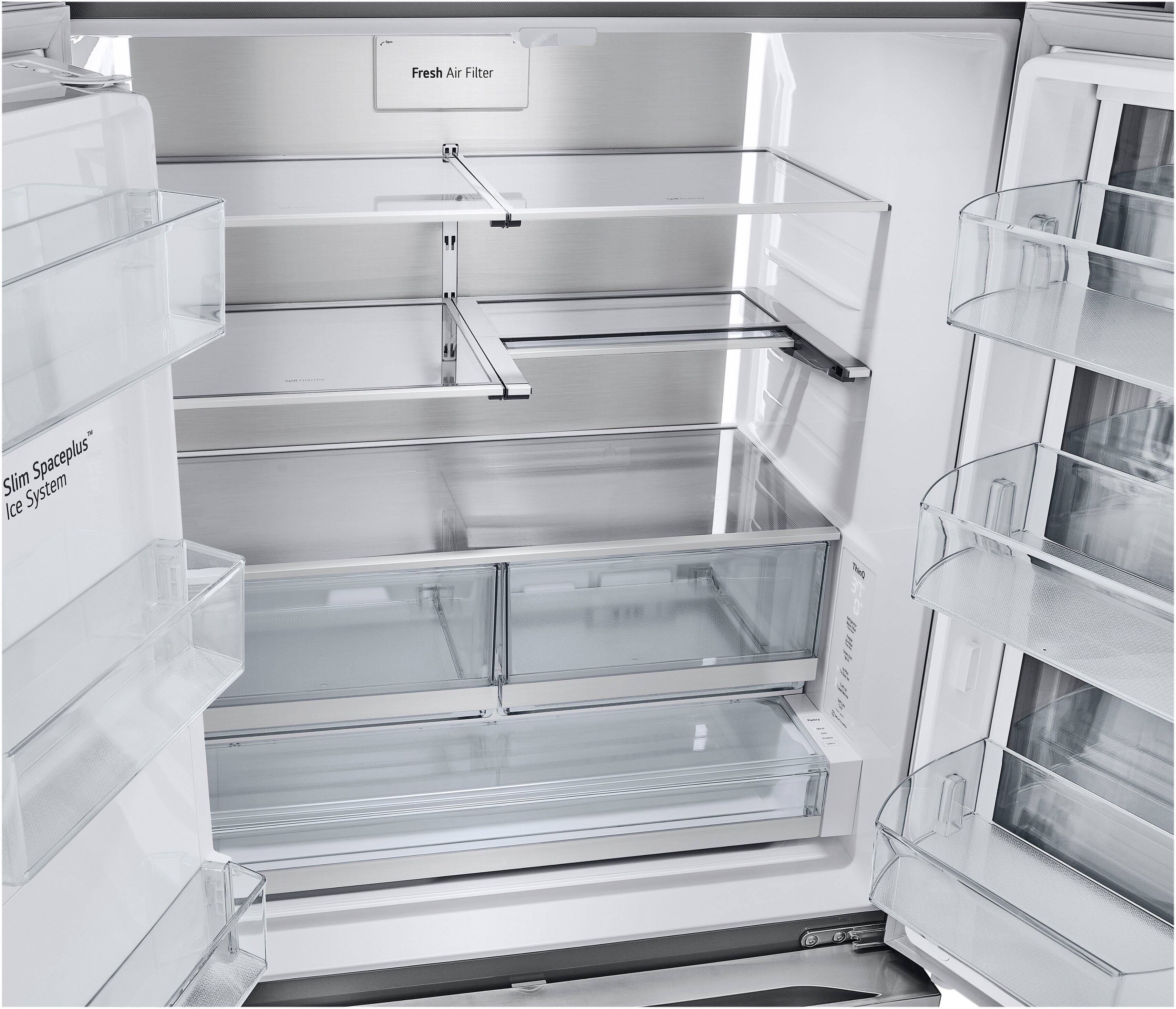 Alt View 32. LG - Standard-Depth MAX 30.7 Cu. Ft.  French Door Smart Refrigerator with InstaView - Stainless Steel.