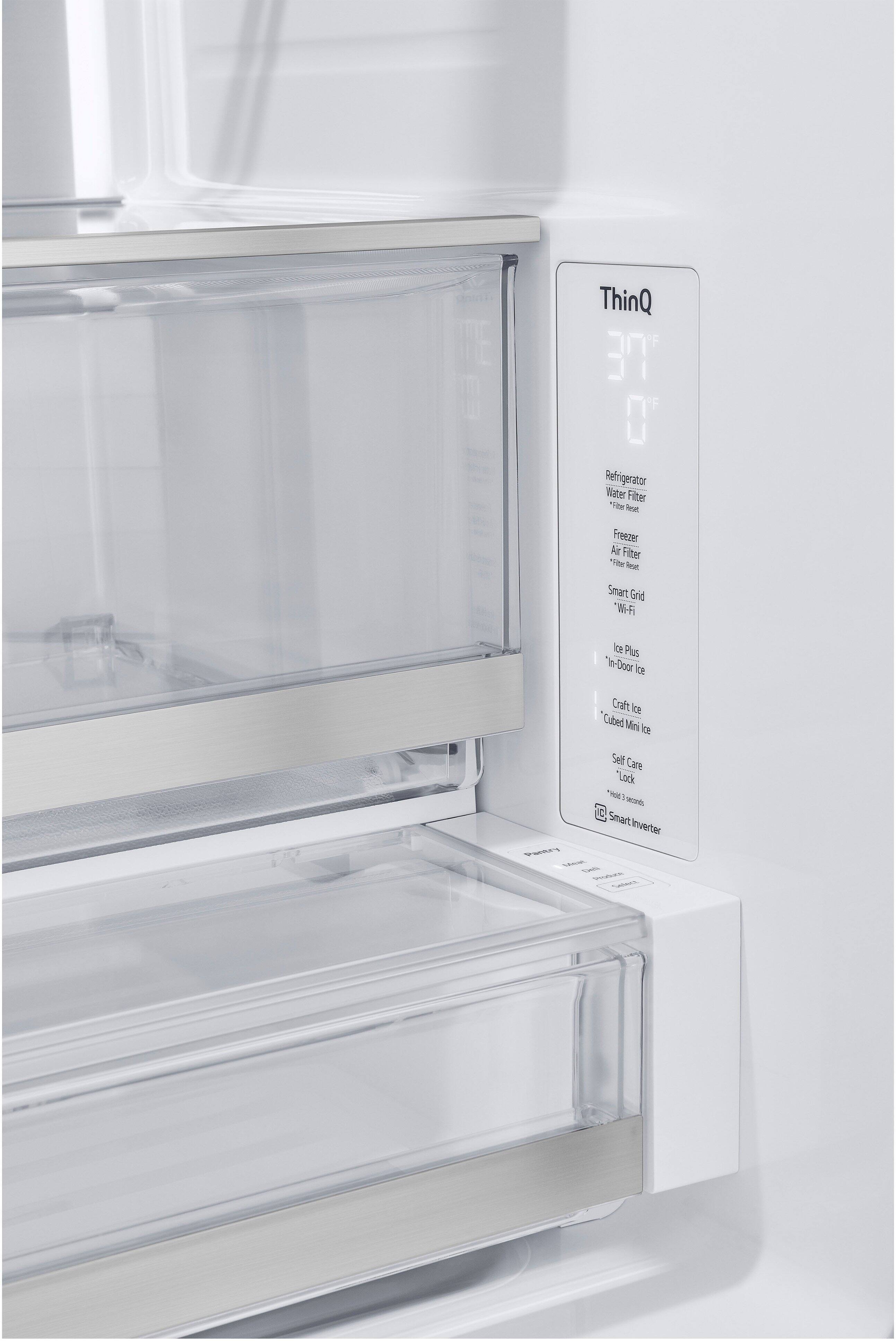 Alt View 34. LG - Standard-Depth MAX 30.7 Cu. Ft.  French Door Smart Refrigerator with InstaView - Stainless Steel.