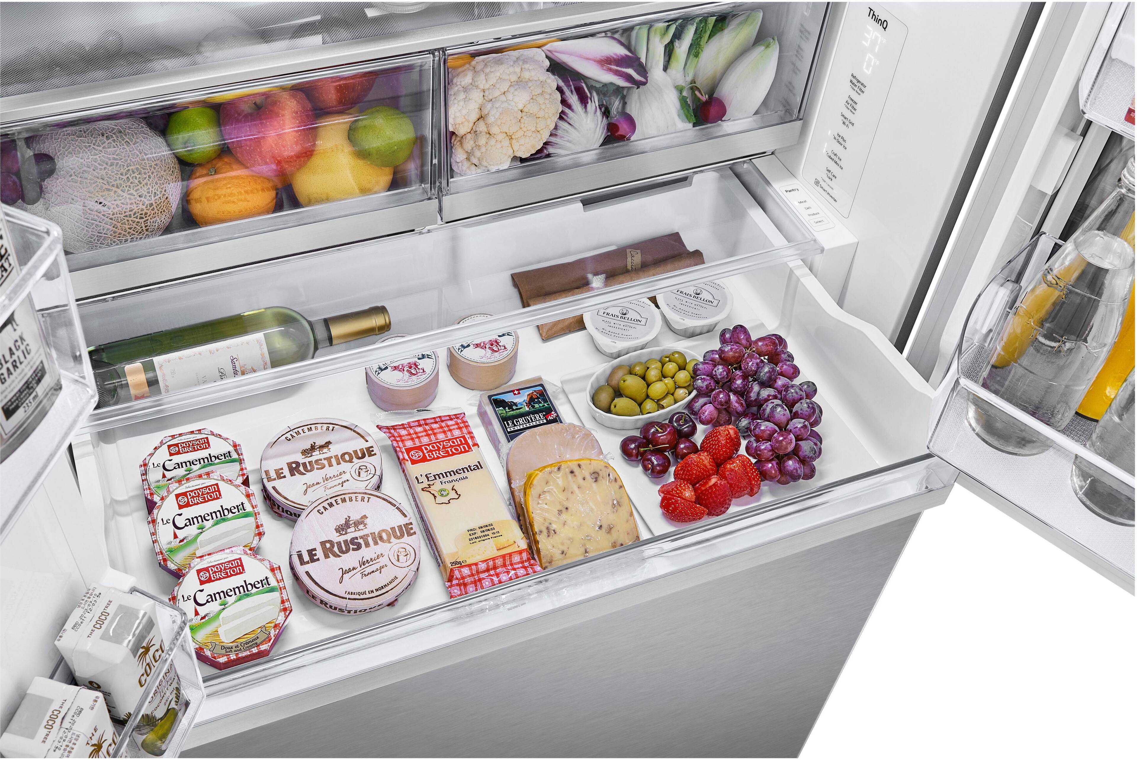 Alt View 36. LG - Standard-Depth MAX 30.7 Cu. Ft.  French Door Smart Refrigerator with InstaView - Stainless Steel.