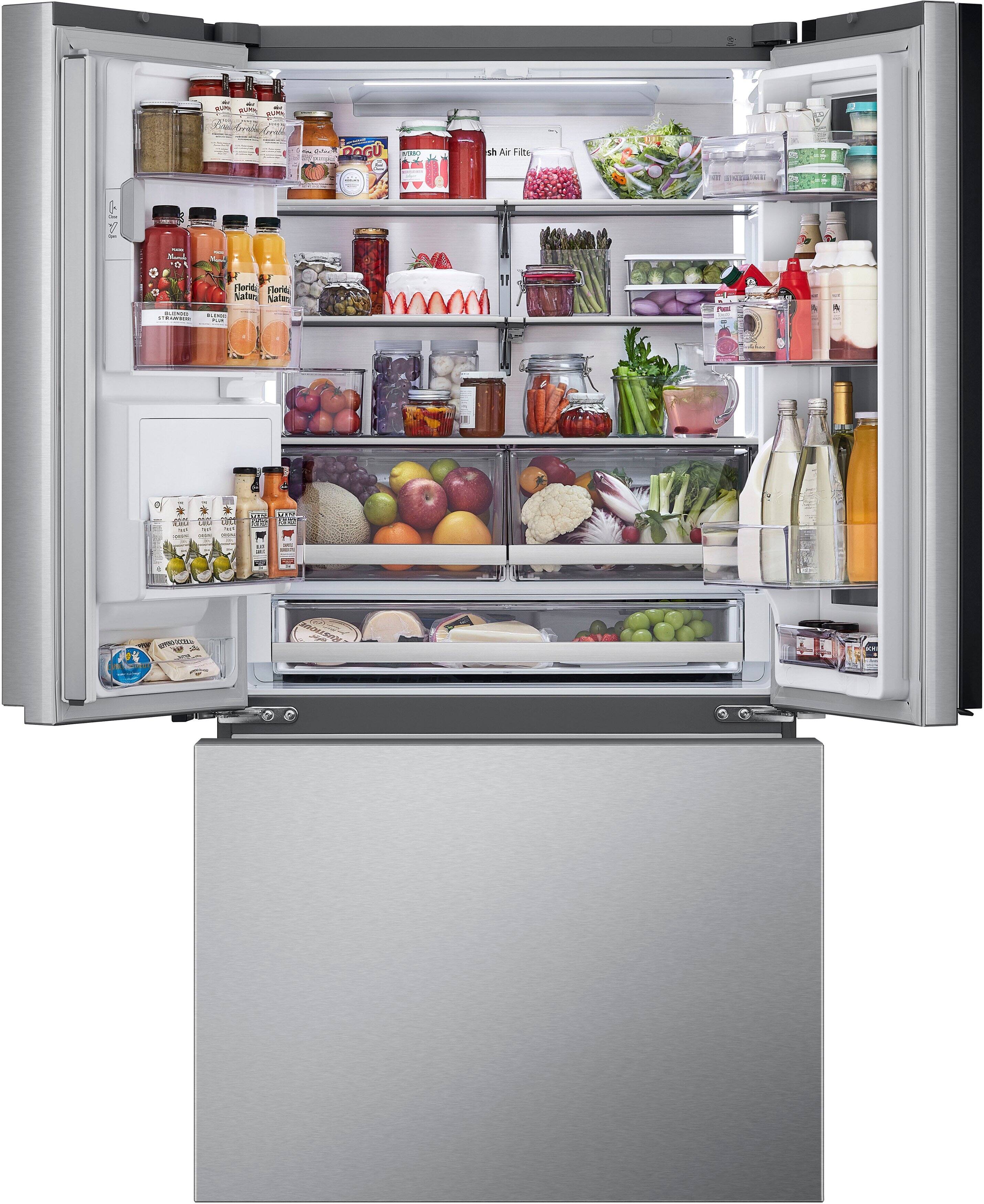Alt View 3. LG - Standard-Depth MAX 30.7 Cu. Ft.  French Door Smart Refrigerator with InstaView - Stainless Steel.